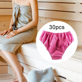 Maxbell 30 Pieces One Time Underwear One Size Stretchy Elastic Waist for Business Purple