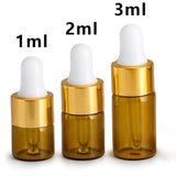 Maxbell Small Dropper Bottles with Glass Eye Dropper Sample Vial for Essential Oils White 3ml