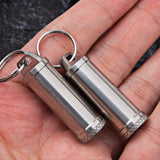 Maxbell Pill Box Waterproof Metal Pill Case Keychain Carrier for Camping Travelling