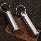 Maxbell Pill Box Waterproof Metal Pill Case Keychain Carrier for Camping Travelling