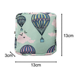 Maxbell Washable Sanitary Napkin Storage Bag Toiletry Pouch Nursing Girls Ladies green balloon