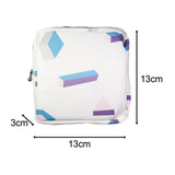 Maxbell Washable Sanitary Napkin Storage Bag Toiletry Pouch Nursing Girls Ladies white geometric
