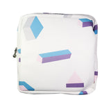 Maxbell Washable Sanitary Napkin Storage Bag Toiletry Pouch Nursing Girls Ladies white geometric