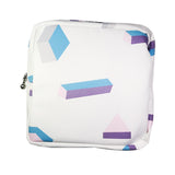 Maxbell Washable Sanitary Napkin Storage Bag Toiletry Pouch Nursing Girls Ladies white geometric