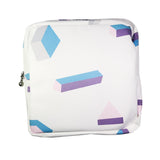 Maxbell Washable Sanitary Napkin Storage Bag Toiletry Pouch Nursing Girls Ladies white geometric