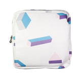 Maxbell Washable Sanitary Napkin Storage Bag Toiletry Pouch Nursing Girls Ladies white geometric