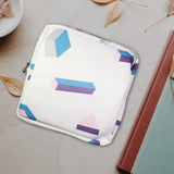 Maxbell Washable Sanitary Napkin Storage Bag Toiletry Pouch Nursing Girls Ladies white geometric