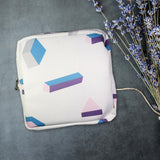 Maxbell Washable Sanitary Napkin Storage Bag Toiletry Pouch Nursing Girls Ladies white geometric