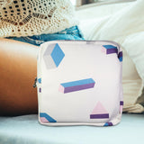 Maxbell Washable Sanitary Napkin Storage Bag Toiletry Pouch Nursing Girls Ladies white geometric