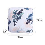 Maxbell Washable Sanitary Napkin Storage Bag Toiletry Pouch Nursing Girls Ladies white leaves