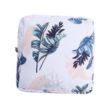 Maxbell Washable Sanitary Napkin Storage Bag Toiletry Pouch Nursing Girls Ladies white leaves