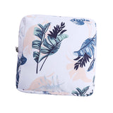 Maxbell Washable Sanitary Napkin Storage Bag Toiletry Pouch Nursing Girls Ladies white leaves