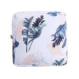 Maxbell Washable Sanitary Napkin Storage Bag Toiletry Pouch Nursing Girls Ladies white leaves
