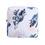 Maxbell Washable Sanitary Napkin Storage Bag Toiletry Pouch Nursing Girls Ladies white leaves