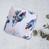Maxbell Washable Sanitary Napkin Storage Bag Toiletry Pouch Nursing Girls Ladies white leaves