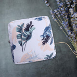 Maxbell Washable Sanitary Napkin Storage Bag Toiletry Pouch Nursing Girls Ladies white leaves