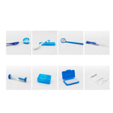 Maxbell 8Pcs teeth Care Kit Mouth Mirror Waxing Hourglass Timer Braces Cleaning Blue