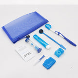 Maxbell 8Pcs teeth Care Kit Mouth Mirror Waxing Hourglass Timer Braces Cleaning Blue