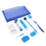 Maxbell 8Pcs teeth Care Kit Mouth Mirror Waxing Hourglass Timer Braces Cleaning Blue