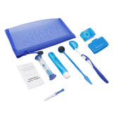 Maxbell 8Pcs teeth Care Kit Mouth Mirror Waxing Hourglass Timer Braces Cleaning Blue