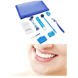 Maxbell 8Pcs teeth Care Kit Mouth Mirror Waxing Hourglass Timer Braces Cleaning Blue