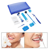 Maxbell 8Pcs teeth Care Kit Mouth Mirror Waxing Hourglass Timer Braces Cleaning Blue
