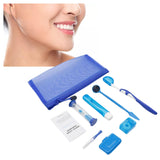Maxbell 8Pcs teeth Care Kit Mouth Mirror Waxing Hourglass Timer Braces Cleaning Blue