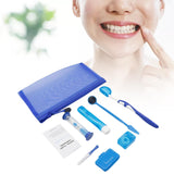 Maxbell 8Pcs teeth Care Kit Mouth Mirror Waxing Hourglass Timer Braces Cleaning Blue