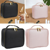 Maxbell Makeup Cosmetic Bag Container Washable Organizer Portable PU for Jewelry Black