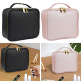 Maxbell Makeup Cosmetic Bag Container Washable Organizer Portable PU for Jewelry Black