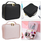 Maxbell Makeup Cosmetic Bag Container Washable Organizer Portable PU for Jewelry Black