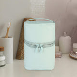 Maxbell Travel Makeup Pouch Barrel Shaped Multifunctional Travel Bag for Traveling Light Blue