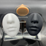 Maxbell Silicone Face Model Portable Mannequin Flexible for Jewelry Display Nose Black