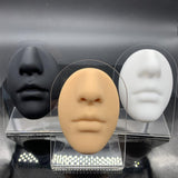 Maxbell Silicone Face Model Portable Mannequin Flexible for Jewelry Display Nose Black