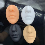 Maxbell Silicone Face Model Portable Mannequin Flexible for Jewelry Display Nose Beige