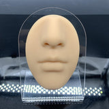 Maxbell Silicone Face Model Portable Mannequin Flexible for Jewelry Display Nose Beige