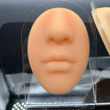 Maxbell Silicone Face Model Portable Mannequin Flexible for Jewelry Display Nose Brown