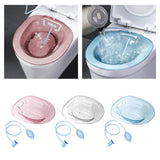 Maxbell Sitz Bath Tub for Toilet Seat with Flusher Hose for Feminine Cleansing Blue