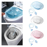 Maxbell Sitz Bath Tub for Toilet Seat with Flusher Hose for Feminine Cleansing Blue