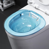 Maxbell Sitz Bath Tub for Toilet Seat with Flusher Hose for Feminine Cleansing Blue