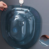 Maxbell Sitz Bath Tub for Toilet Seat with Flusher Hose for Feminine Cleansing Blue