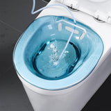 Maxbell Sitz Bath Tub for Toilet Seat with Flusher Hose for Feminine Cleansing Blue