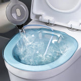 Maxbell Sitz Bath Tub for Toilet Seat with Flusher Hose for Feminine Cleansing Blue