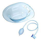 Maxbell Sitz Bath Tub for Toilet Seat with Flusher Hose for Feminine Cleansing Blue