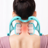 Maxbell Neck Massager Tool 6 Balls Multifunctional Handheld for Legs Elderly Men Pink