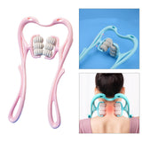 Maxbell Neck Massager Tool 6 Balls Multifunctional Handheld for Legs Elderly Men Pink