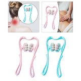 Maxbell Neck Massager Tool 6 Balls Multifunctional Handheld for Legs Elderly Men Pink