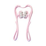 Maxbell Neck Massager Tool 6 Balls Multifunctional Handheld for Legs Elderly Men Pink