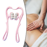 Maxbell Neck Massager Tool 6 Balls Multifunctional Handheld for Legs Elderly Men Pink