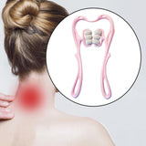 Maxbell Neck Massager Tool 6 Balls Multifunctional Handheld for Legs Elderly Men Pink